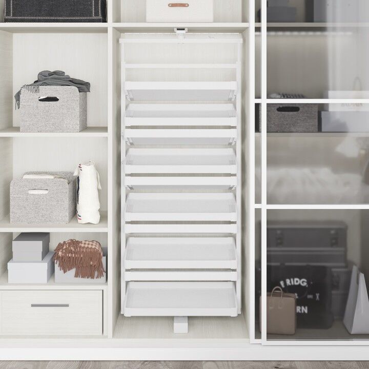 Teleskopik Raylı Döner Ayakkabılık  1350 - 1550 mm Beyaz