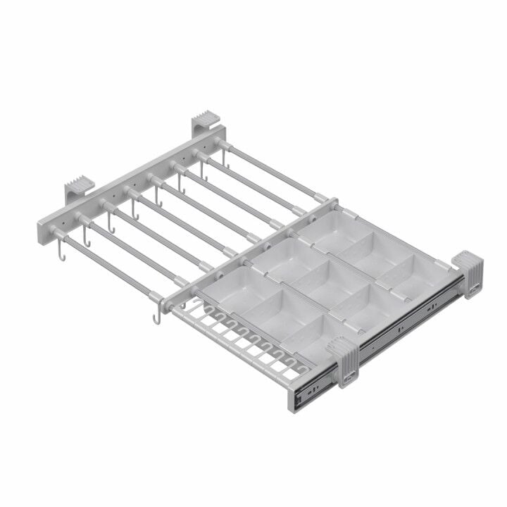 Plastik Kapaklı Teleskopik Raylı, Kutulu Eteklik, Pantolonluk 700 mm