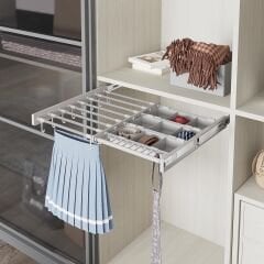 Plastik Kapaklı Teleskopik Raylı, Kutulu Eteklik, Pantolonluk 700 mm