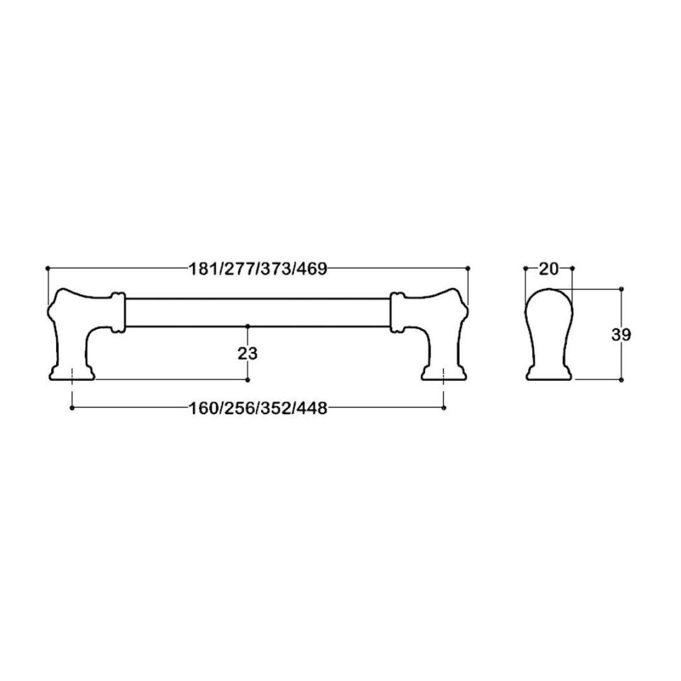 System 4615 Saten Renk Klasik Kulp 256 mm (SY4615 0256 NB-NB)