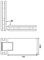 Duş Kabin Menteşesi, Camdan Cama, 90°