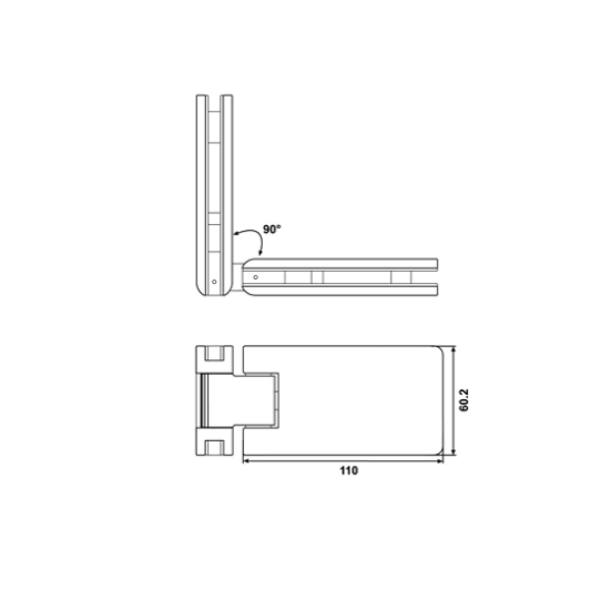 Duş Kabin Menteşesi, Camdan Cama, 90°