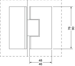 Duş Kabin Menteşesi, Camdan Cama, 135°, 48x76 mm