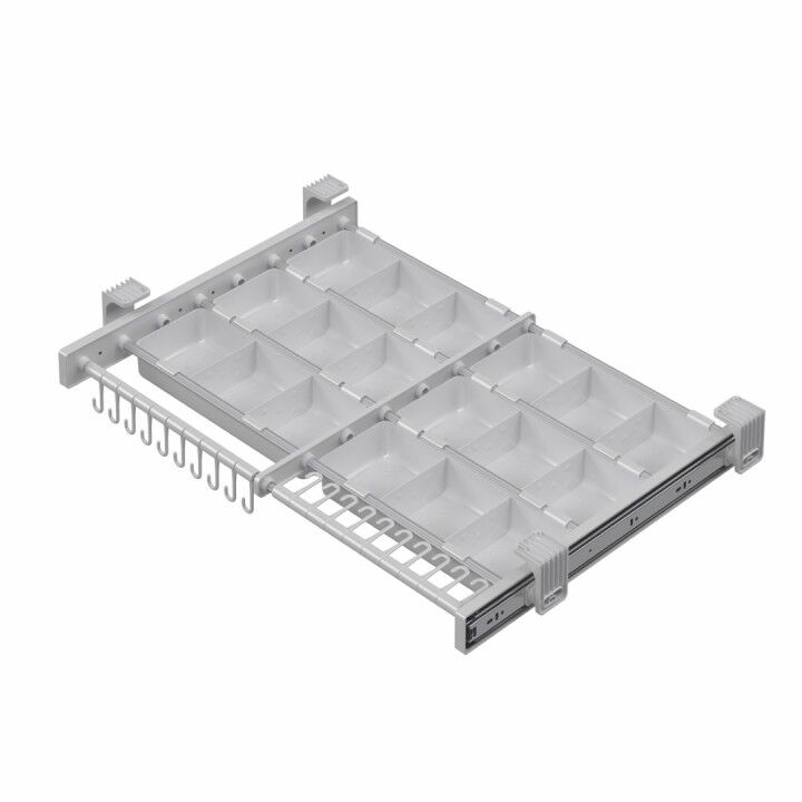 Starax Teleskopik Raylı Aksesuarlık | Plastik Kapaklı | 60–90 cm Kapak Uyumlu