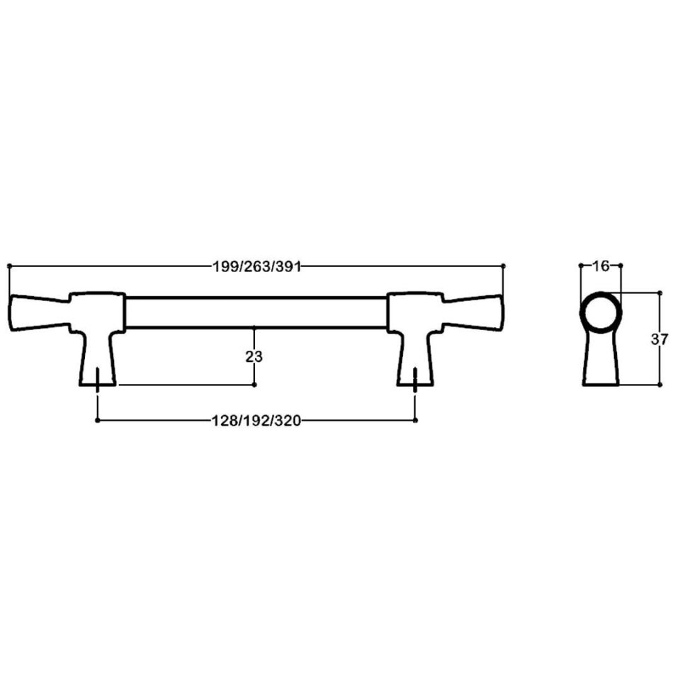 System 4690 Krom Renk Klasik Kulp 192 mm (SY4690 0192 CR-CR)
