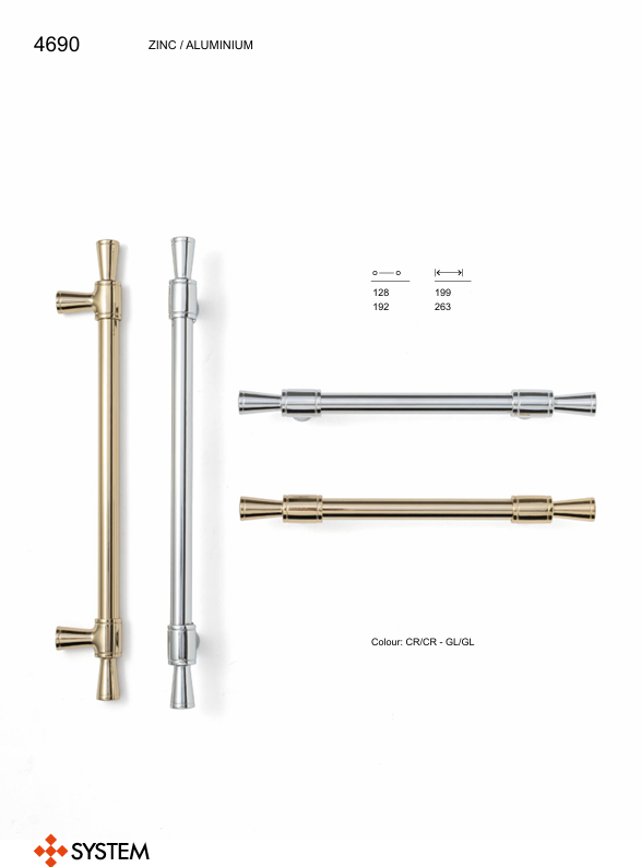 System 4690 Gold Renk Klasik Kulp