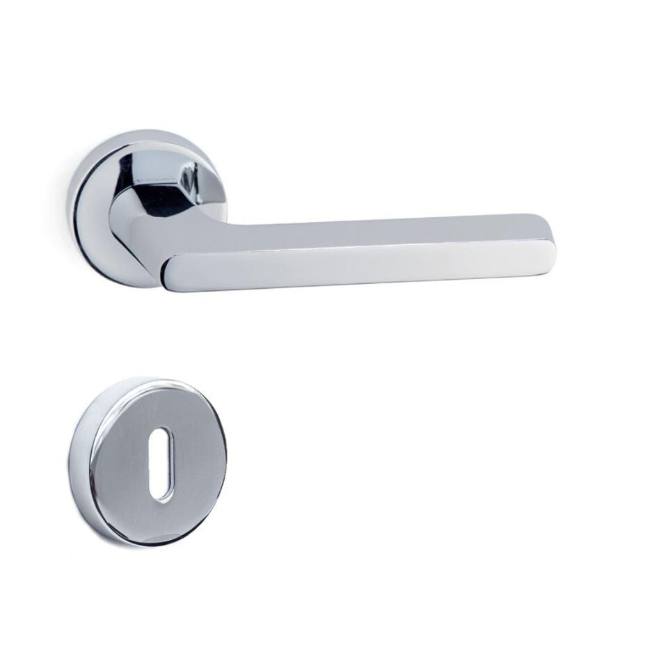 System TAVIRA Rozetli Kapı Kolu Krom Renk (HA101RO12 CR)