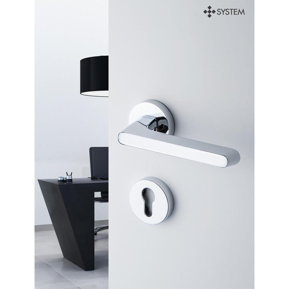 System TAVIRA Rozetli Kapı Kolu Krom Renk (HA101RO12 CR)