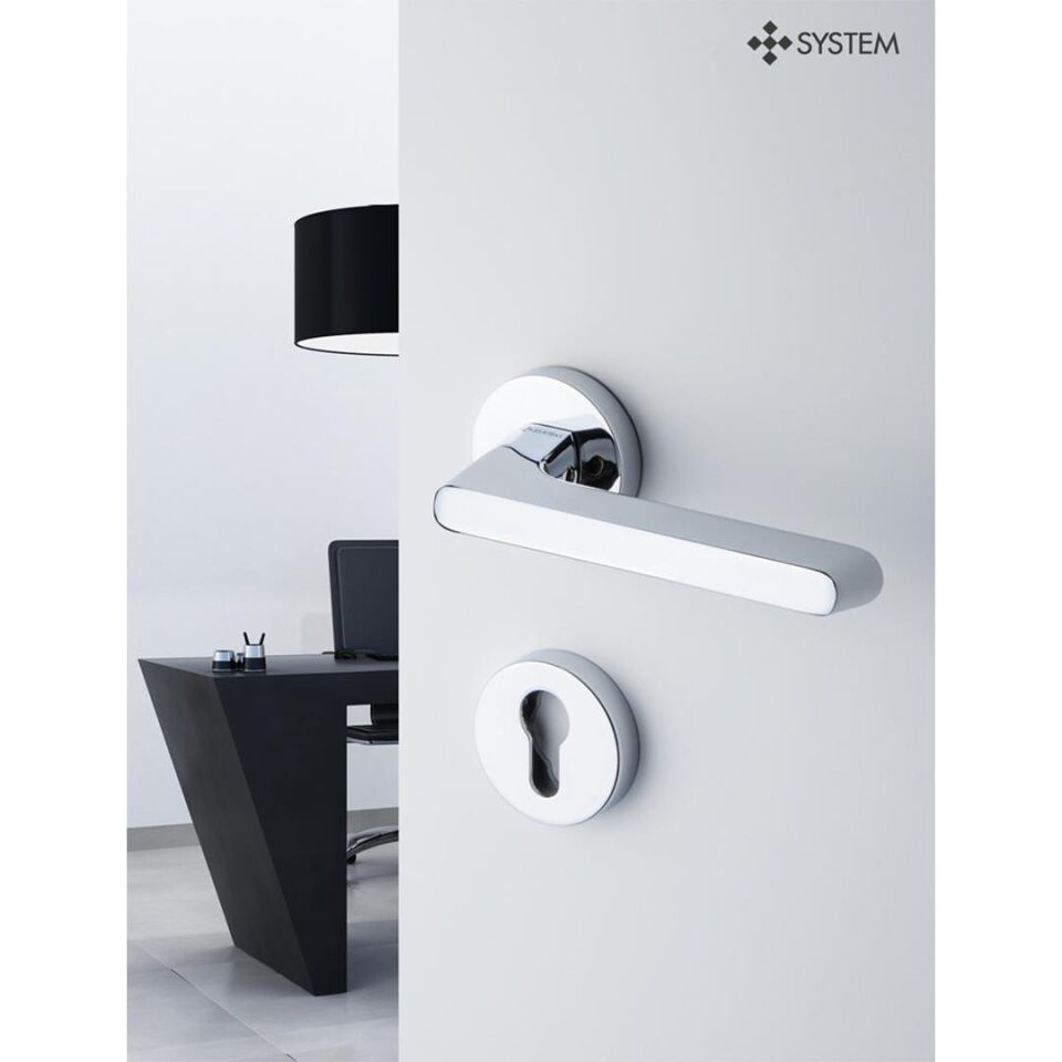 System TAVIRA Rozetli Kapı Kolu Krom Renk (HA101RO12 CR) WC