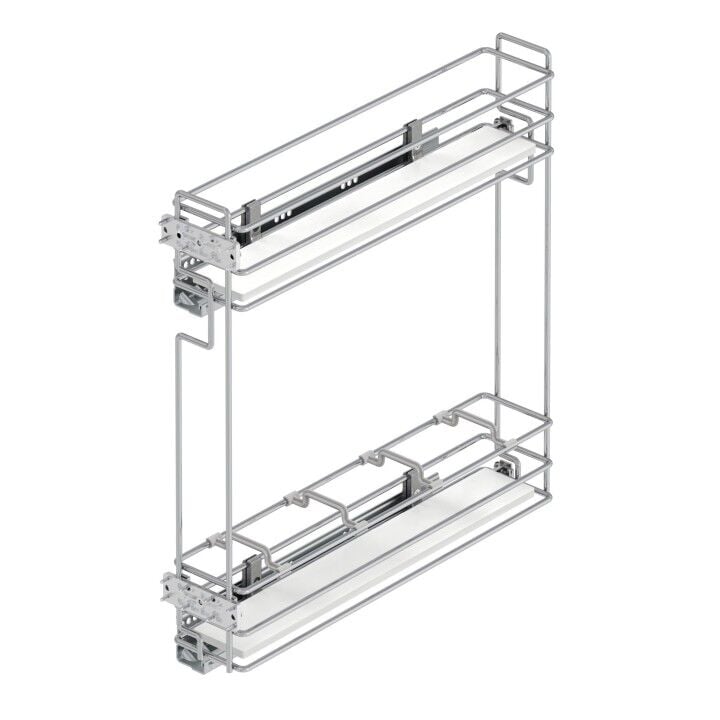 Gizli Raylı Şişelik (Çift Açılım) Ahşap 106 mm Sol Krom - Sol