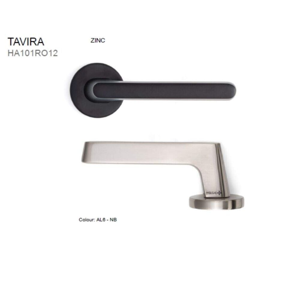 System TAVIRA Rozetli Kapı Kolu Nikel Saten Renk (HA101RO12 NB) Yale