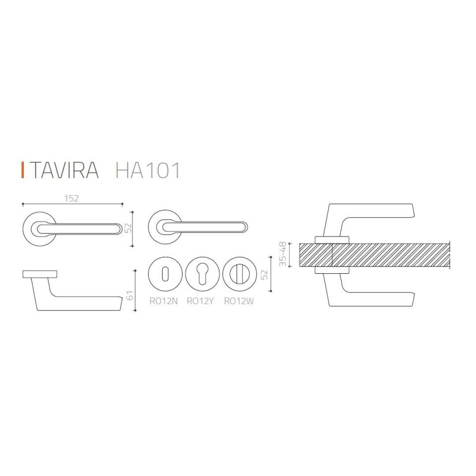 System TAVIRA Rozetli Kapı Kolu Nikel Saten Renk (HA101RO12 NB) Yale