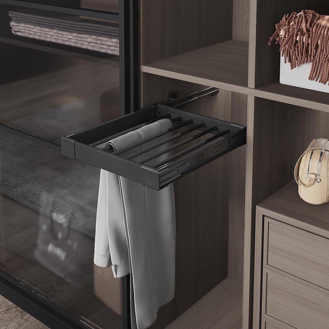 Teleskopik Raylı Alüminyum Pantolonluk 400 mm