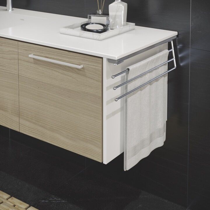 Raylı Havluluk  2 Bölmeli Crom