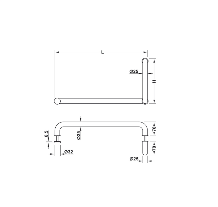 Havlu askılı duş kapısı kolu, Yuvarlak
