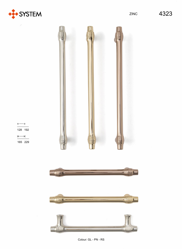 System 4323 Rose Renk Klasik Kulp 128 mm (SY4323 0128 RS)