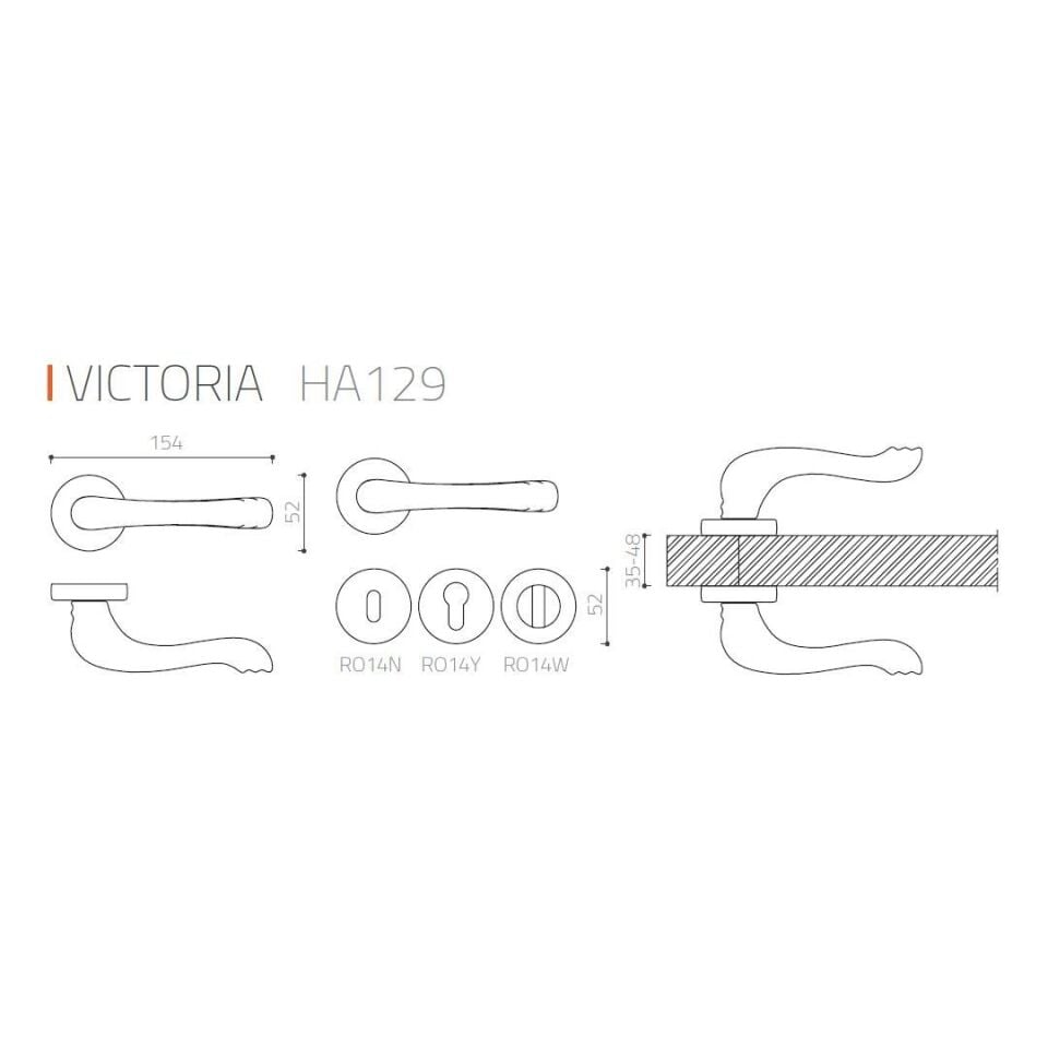 System VICTORIA Rozetli Kapı Kolu Gold Renk (HA129RO14 GL)