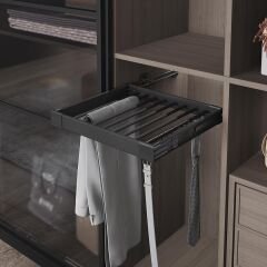 Teleskopik Raylı Alüminyum Pantolonluk - Kemer, Kravat Askılık 600 mm