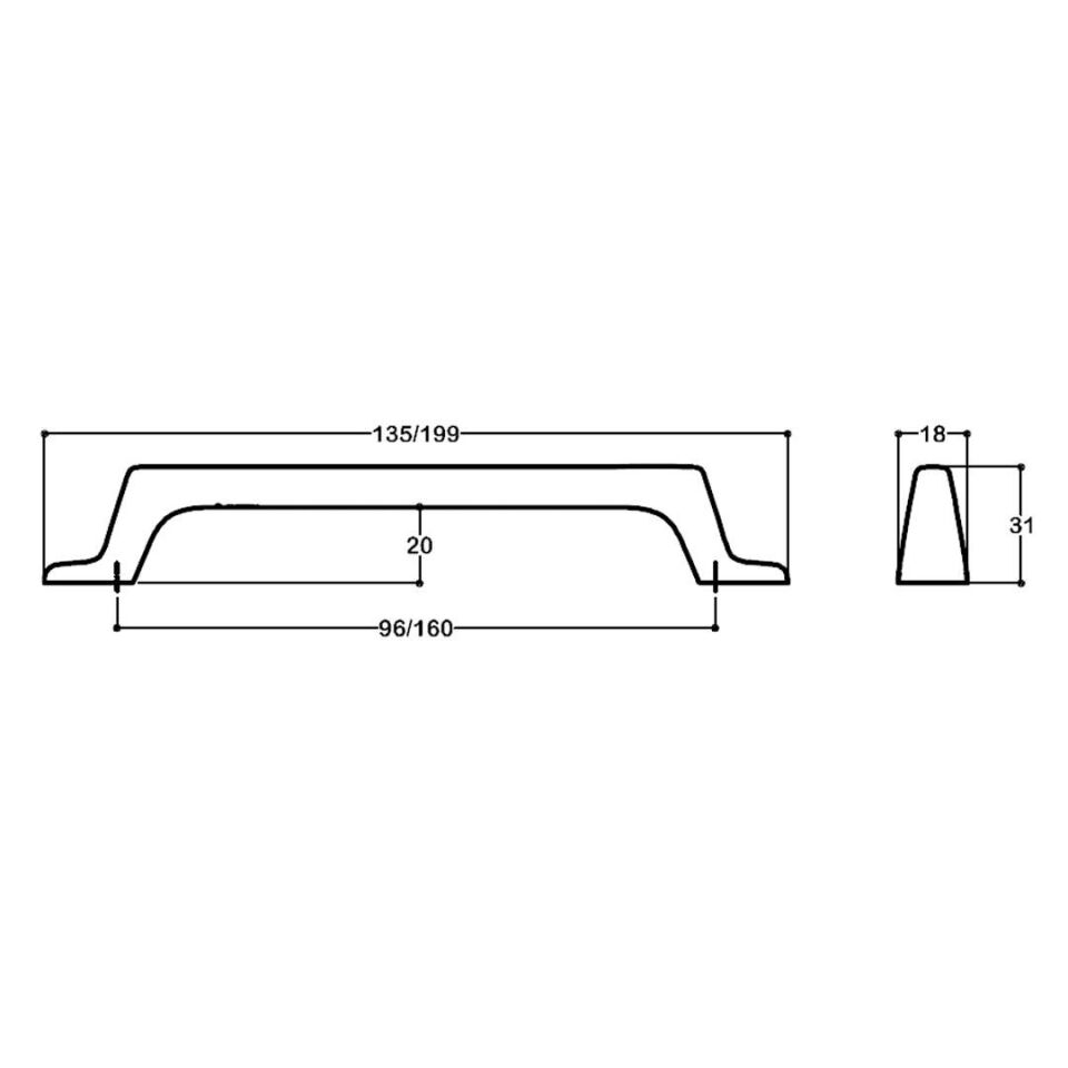 System 4598 Krom Renk Klasik Kulp 160 mm (SY4598 0160 CR)