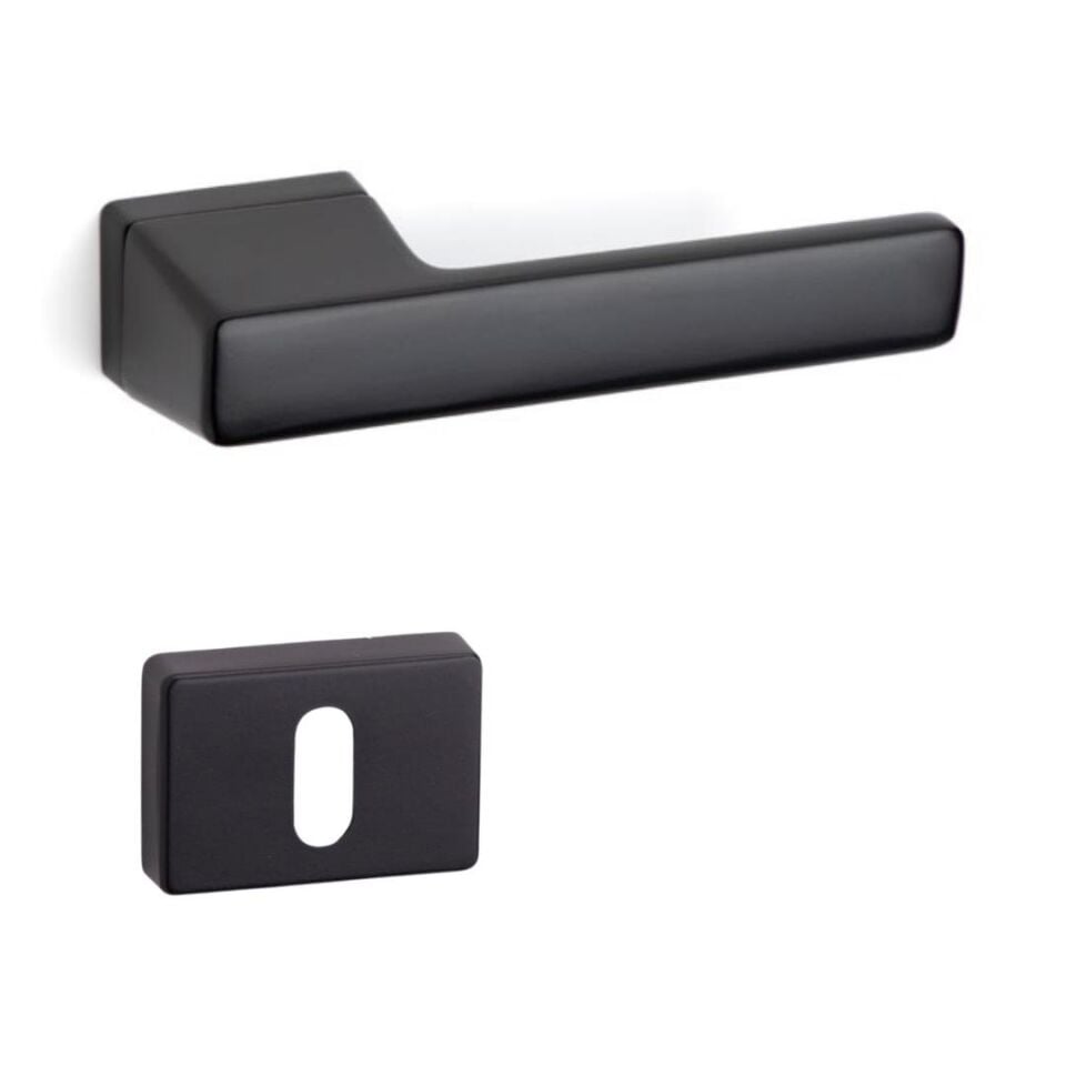 System CORAL Rozetli Kapı Kolu Siyah Renk (HA200RO15 AL6)