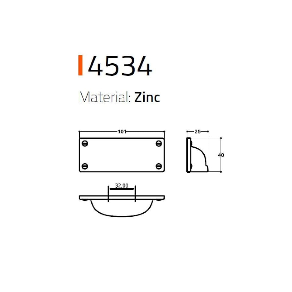 System 32 mm Antik Renk Tas Kulp (SY4534 0032 ABM)