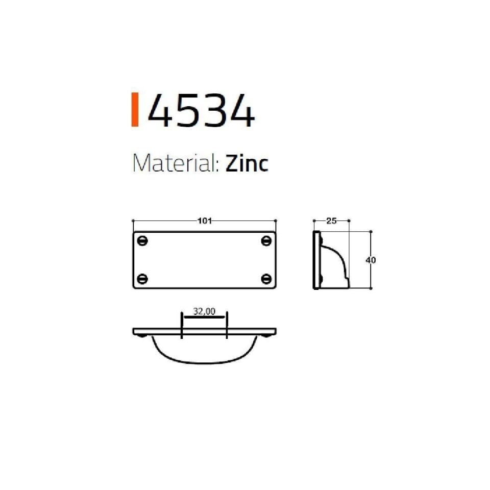 System 32 mm Krom Renk Tas Kulp (SY4534 0032 CR)