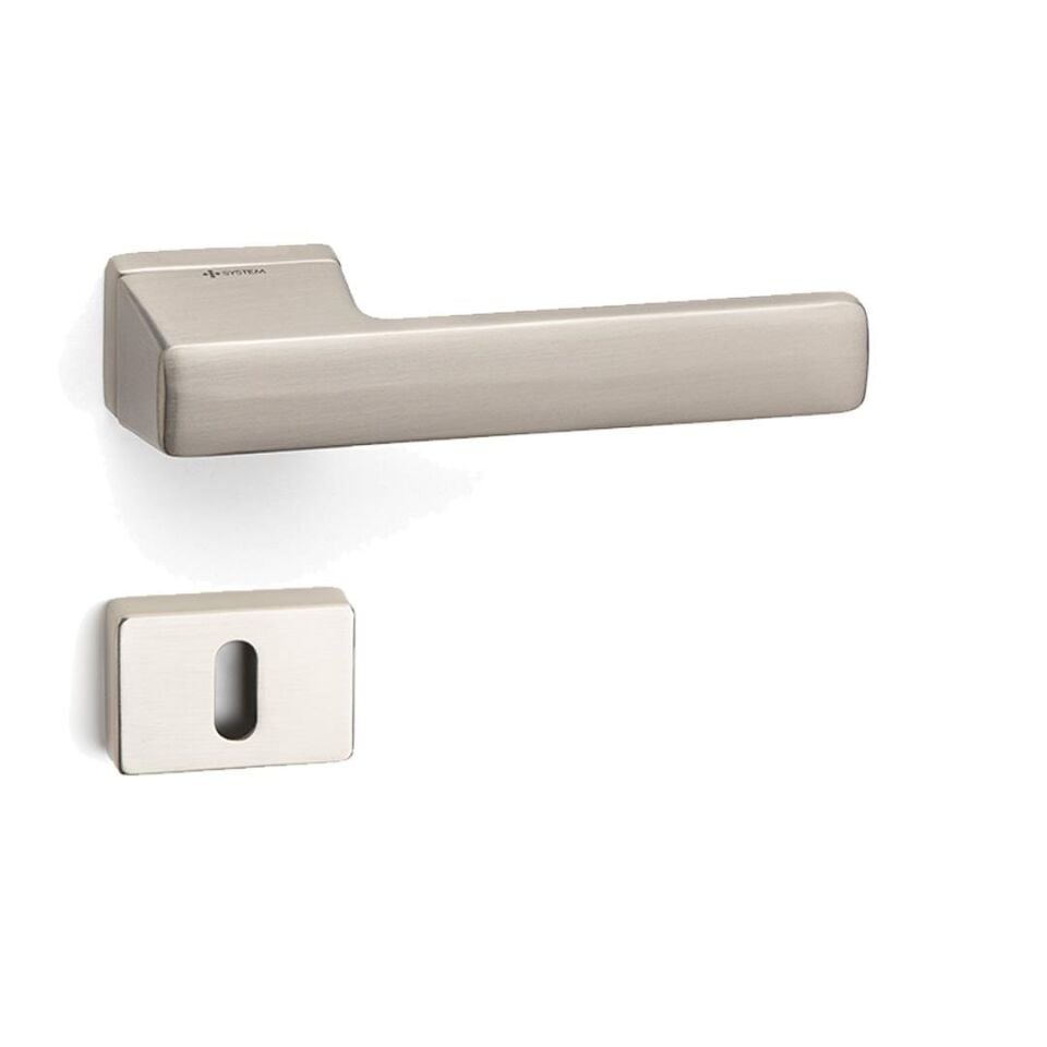 System CORAL Rozetli Kapı Kolu Nikel Saten Renk (HA200RO15 NB)