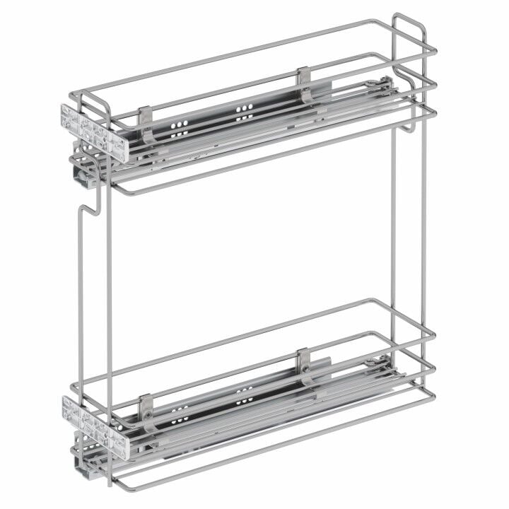 Unique Box Gizli Raylı Deterjanlık (Çift Açılım) 151 mm Sağ Tel - Krom