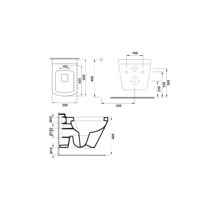 Asma Klozet, HÄFELE FLATE WALL S52