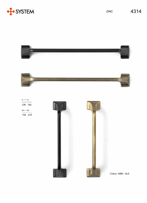 System 4314 Antik Renk Klasik Kulp
