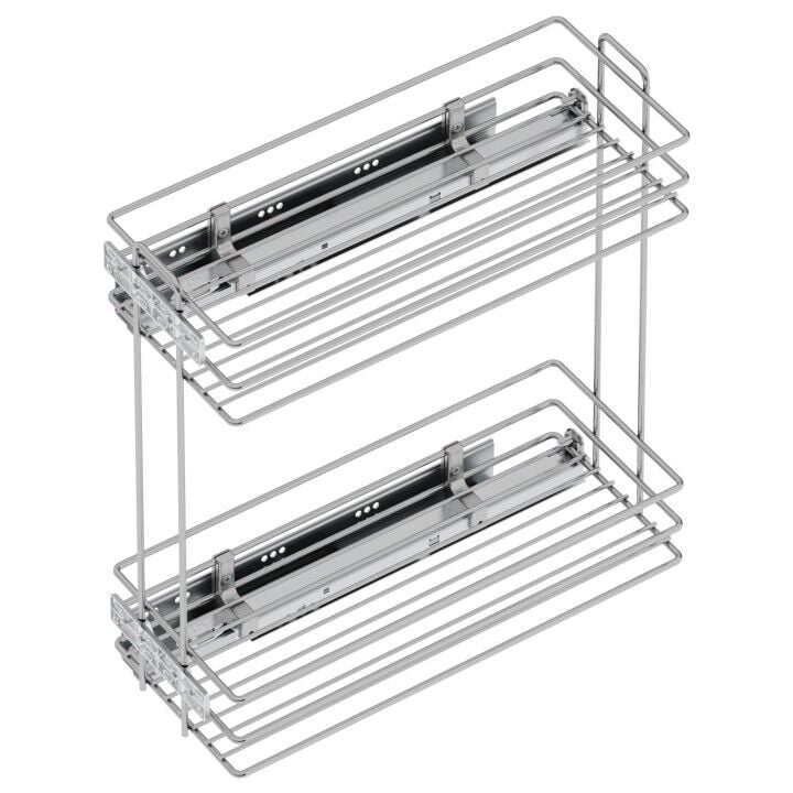 Unique Box Gizli Raylı Deterjanlık (Çift Açılım) 203 mm Sol Tel - Krom