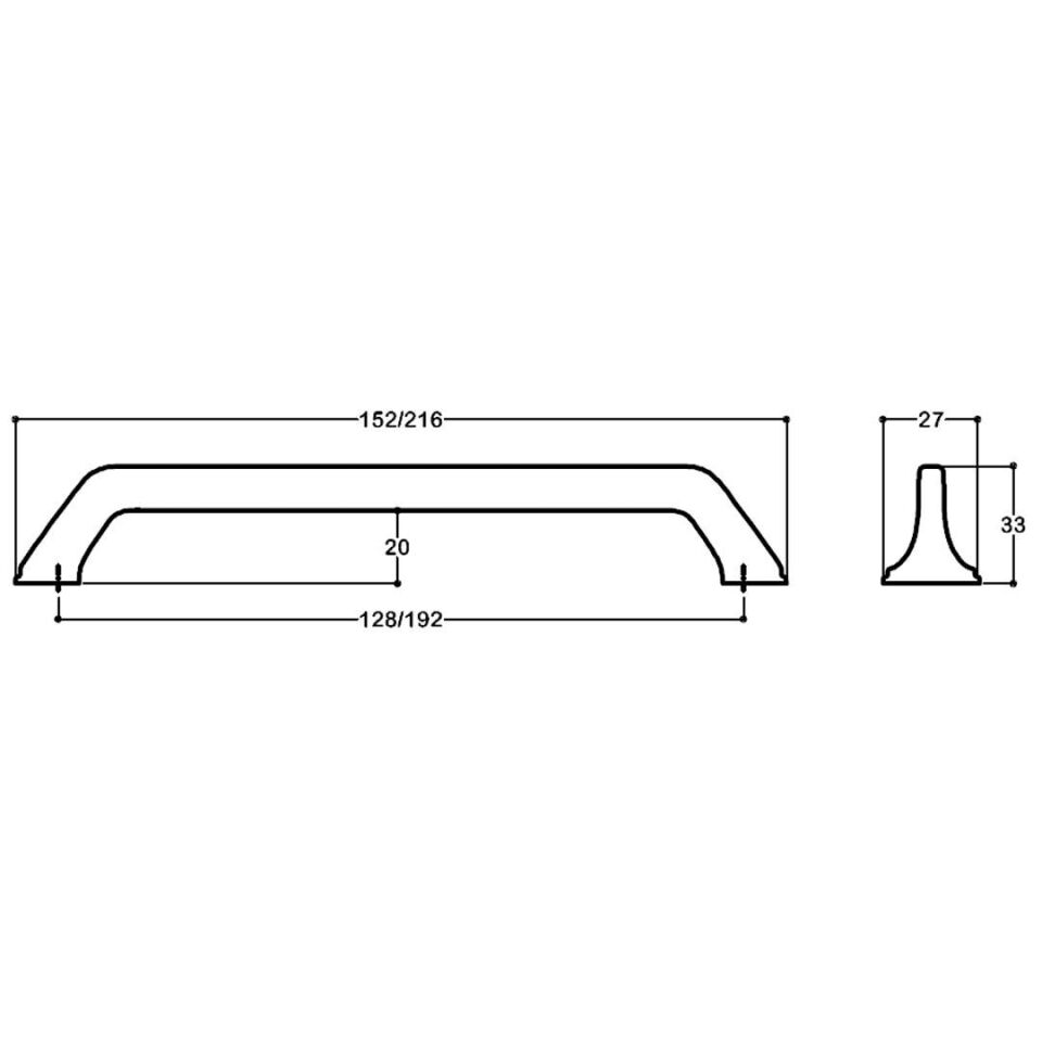 System 4314 Siyah Renk Klasik Kulp 128 mm (SY4314 0128 AL6)