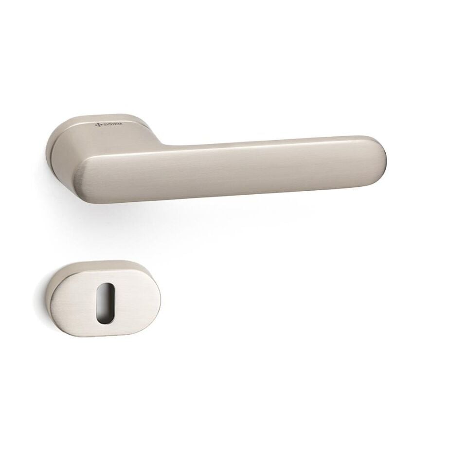 System AKIK Rozetli Kapı Kolu Nikel Saten Renk (HA202RO16 NB)