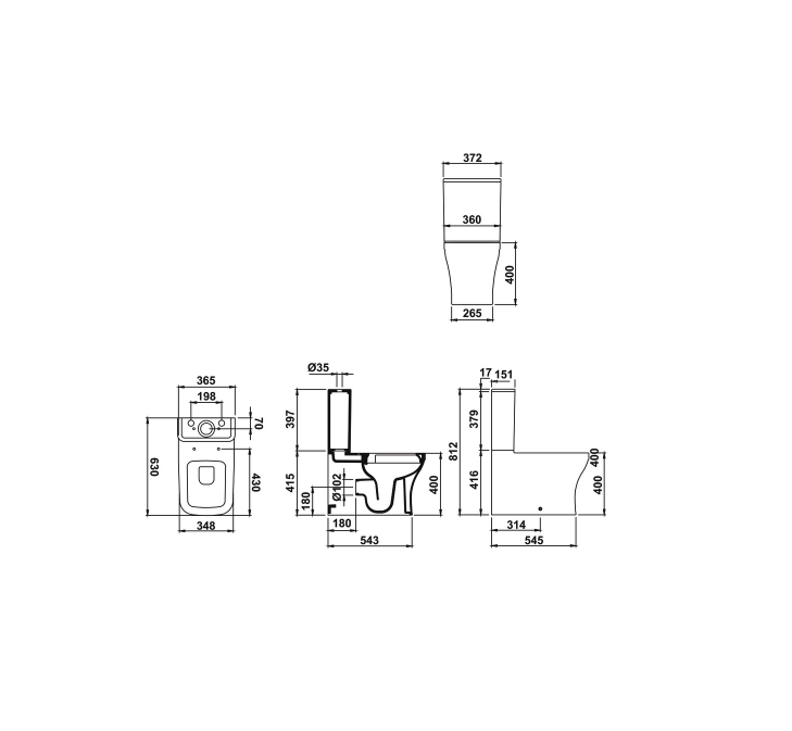 Duvara Tam Dayalı Klozet, ARENA FLOOR S Duvara Tam Dayalı Klozet