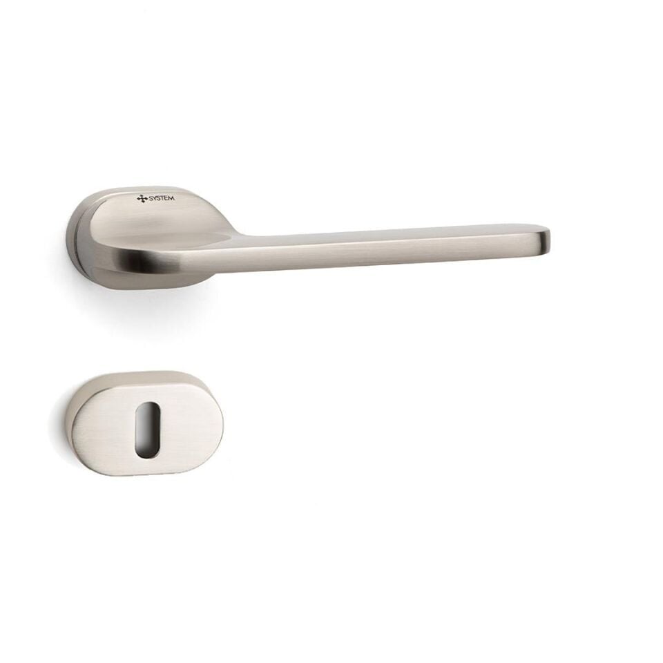 System JASPER Rozetli Kapı Kolu Nikel Saten Renk (HA203RO16 NB)