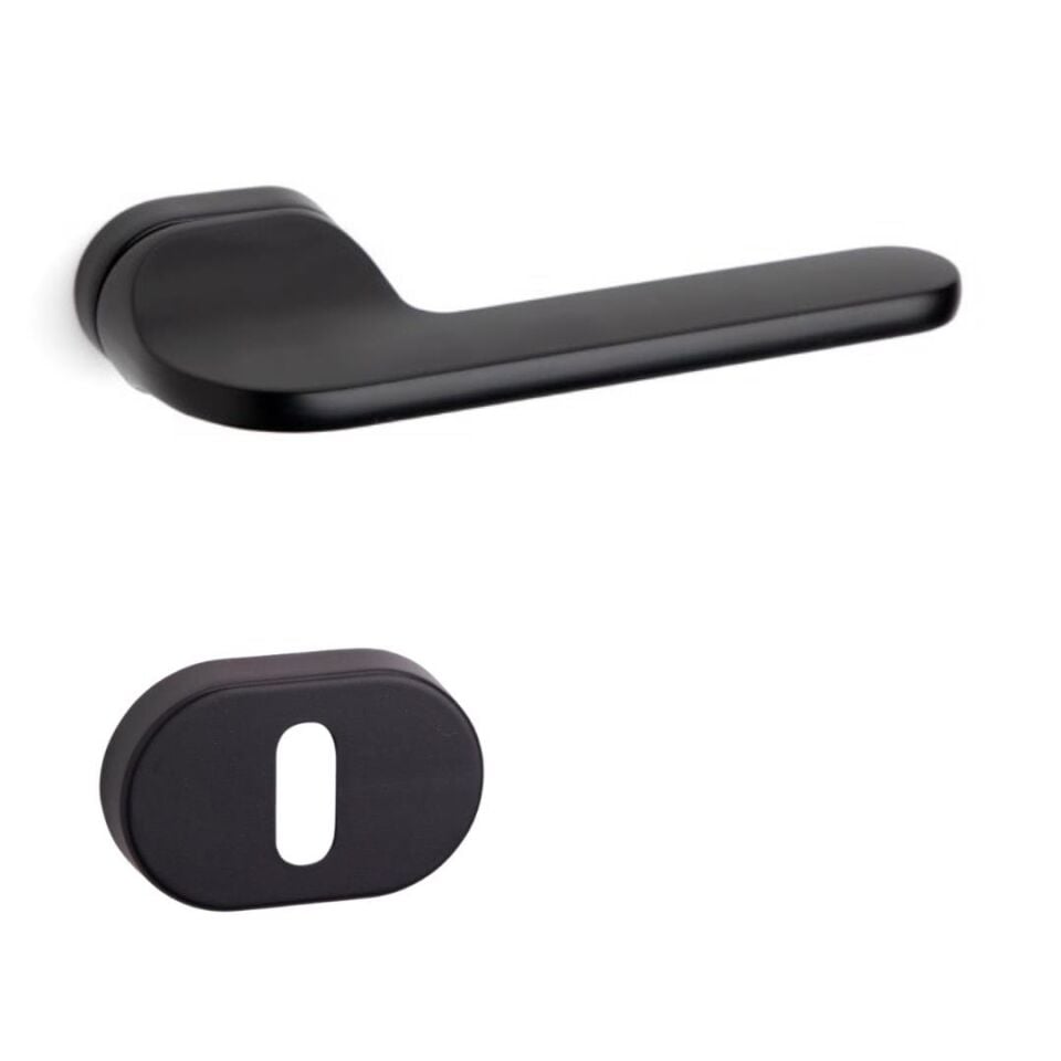 System JASPER Rozetli Kapı Kolu Siyah Renk (HA203RO16 AL6)