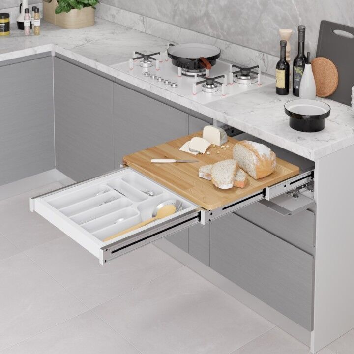 Çekmece İçi Fonksiyonel Kesme Tablası 900 mm Beyaz