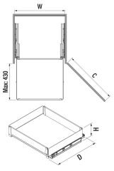 Unique Wood Bağımsız Çift Açılım Gizli Raylı Çekmece
