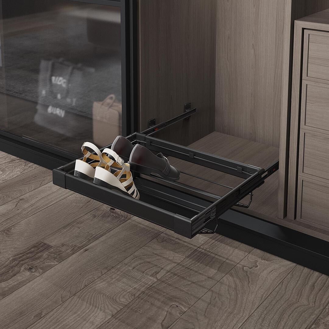 Teleskopik Raylı Alüminyum Ayakkabılık 600 mm