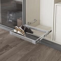 Teleskopik Raylı Alüminyum Ayakkabılık 600 mm