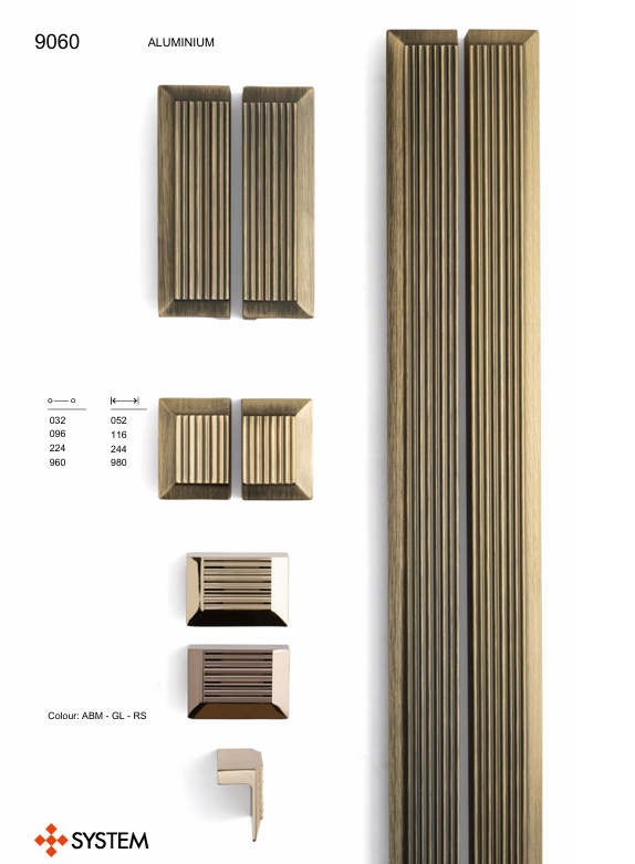 System 9060 Rose Renk Modern Kulp 96 mm (SY9060 0096 RS)