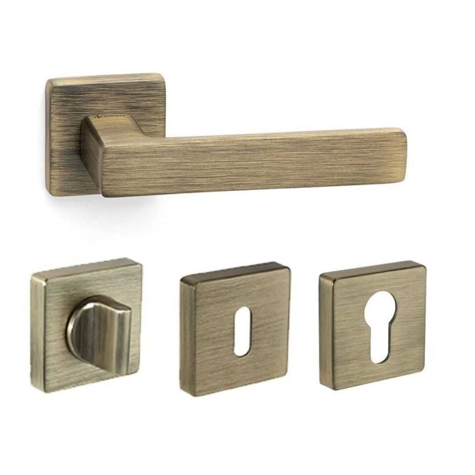 System FOSIL Rozetli Kapı Kolu Antik Renk (HA124RO11 ABM)