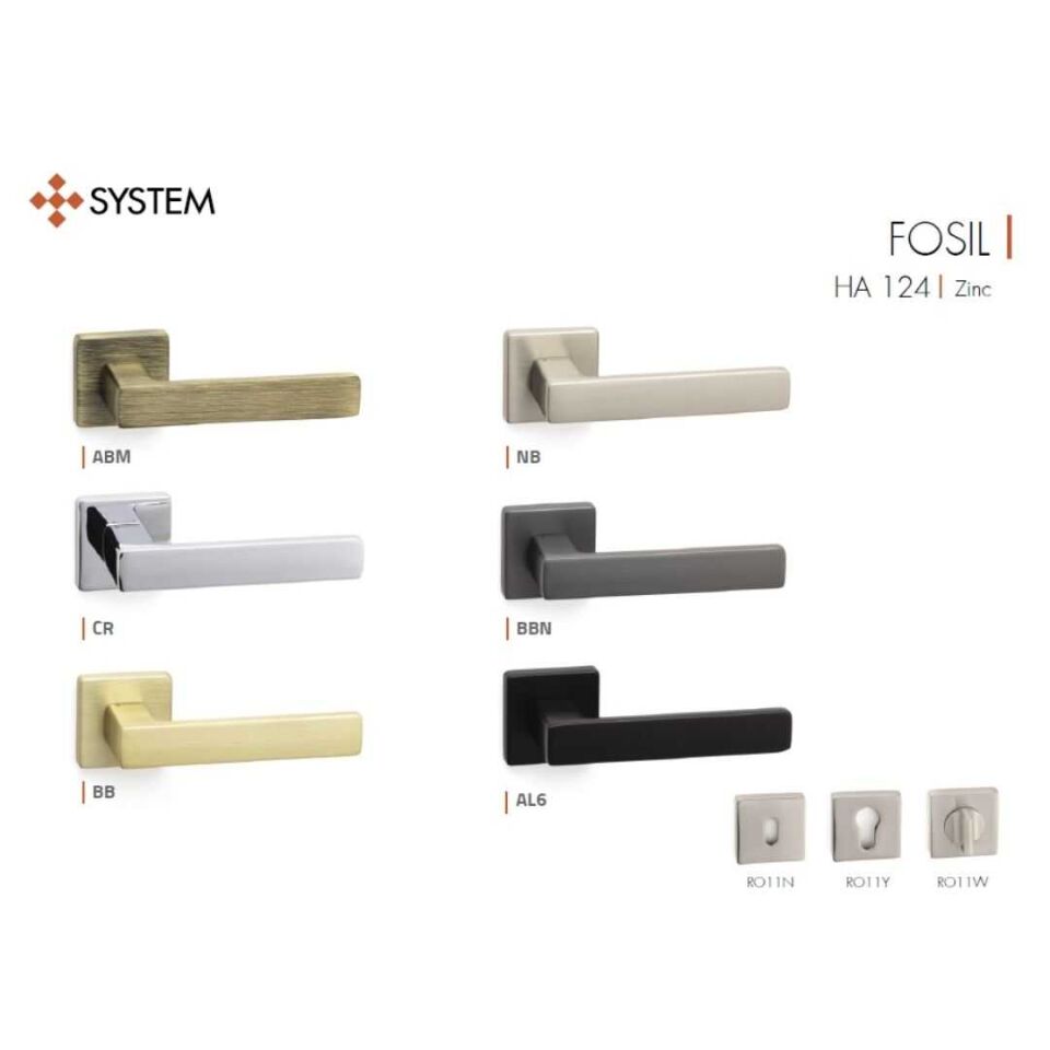 System FOSIL Rozetli Kapı Kolu Antik Renk (HA124RO11 ABM) Yale