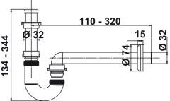 Lavabo Sifonu, U Tipi, Plastik
