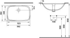 Tezgah Altı Lavabo, VENA, parlak beyaz