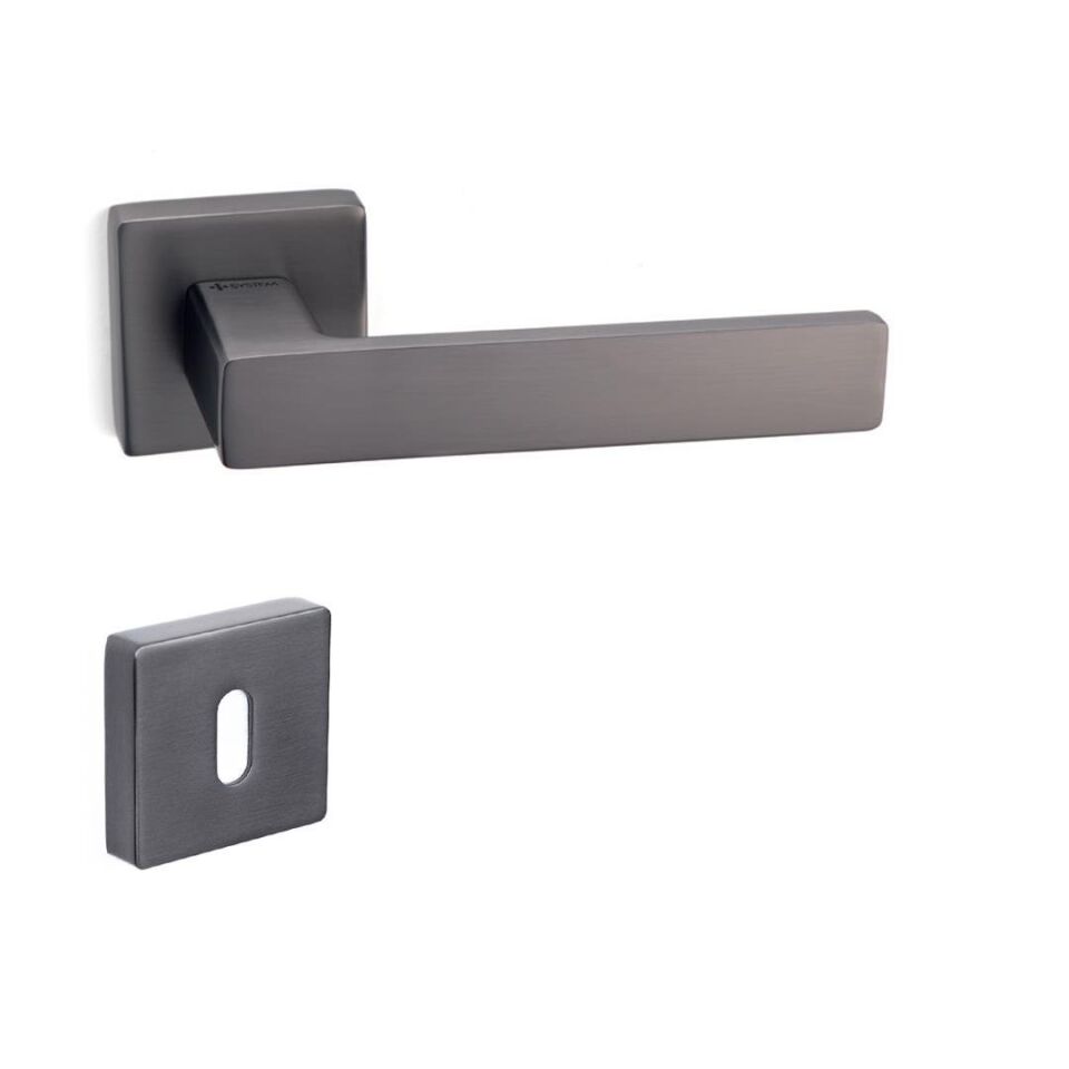 System FOSIL Rozetli Kapı Kolu Füme Renk (HA124RO11 BBN)