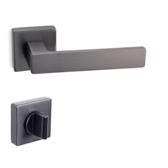 System FOSIL Rozetli Kapı Kolu Füme Renk (HA124RO11 BBN) WC