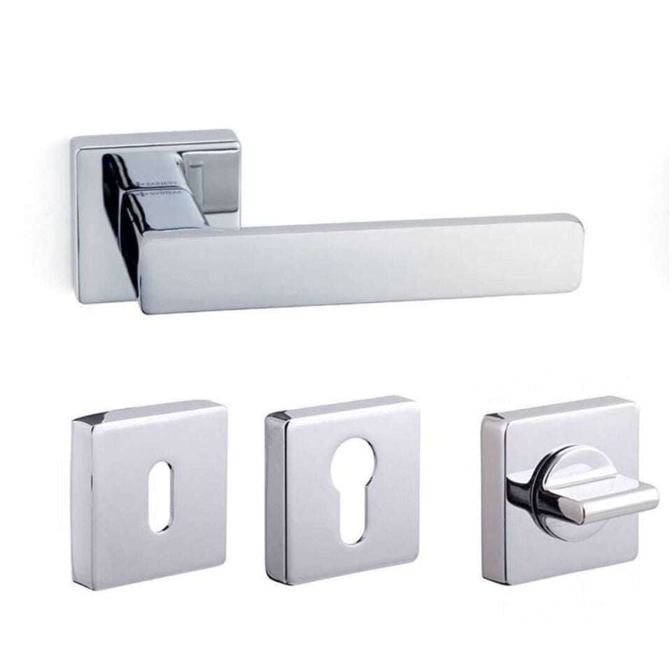 System FOSIL Rozetli Kapı Kolu Krom Renk (HA124RO11 CR)