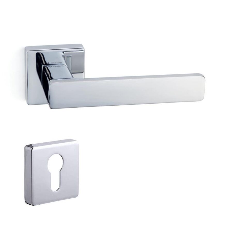 System FOSIL Rozetli Kapı Kolu Krom Renk (HA124RO11 CR)