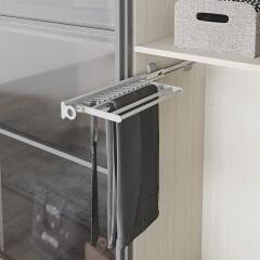 Raylı Alüminyum Pantolonluk Askılı Kravatlık